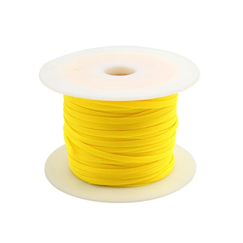 Ruilogod 100M x 7mm Polyester Auto Audio Erweiterung Geflechtschlauch Kabel-Gelb von Ruilogod