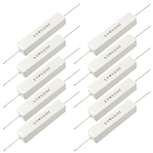 Ruilogod 10W 12 Ohm Leistungswiderstand Keramik Zementwiderstand Axialleitung 10 Stück Weiß von Ruilogod