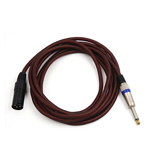 Ruilogod 10ft braunes 3-poliges XLR-Stecker auf 6,5 mm TRS-männliches Mikrofon Stereo-Audio-Schnur-Draht von Ruilogod