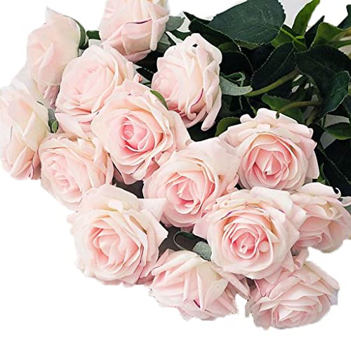 Ruilogod 15 stücke Künstliche Blumen Dekor Künstliche Rose Latex Blume Für Zuhause Wohnzimmer Hochzeit Brautstrauß Dekoration von Ruilogod