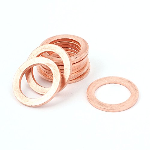 Ruilogod 17mm x 25mm x 2mm Metric Ringform Kupfer Unterlegscheibe 10 Stück von Ruilogod