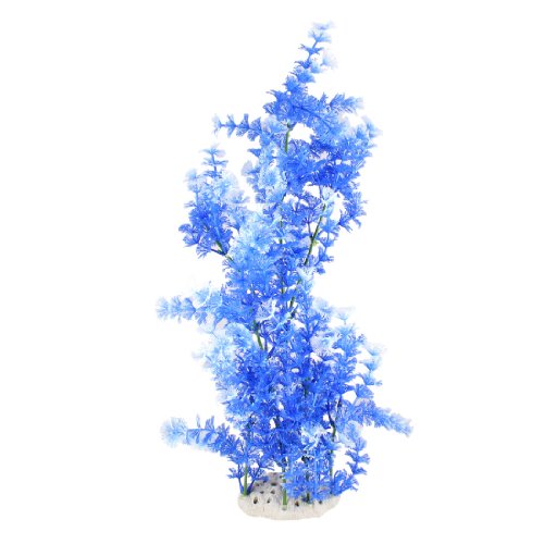 Ruilogod 19,7 "Höhe Blaue weiße Schneeflocke Blätter Fischtank Simulation Pflanze Ornament von Ruilogod