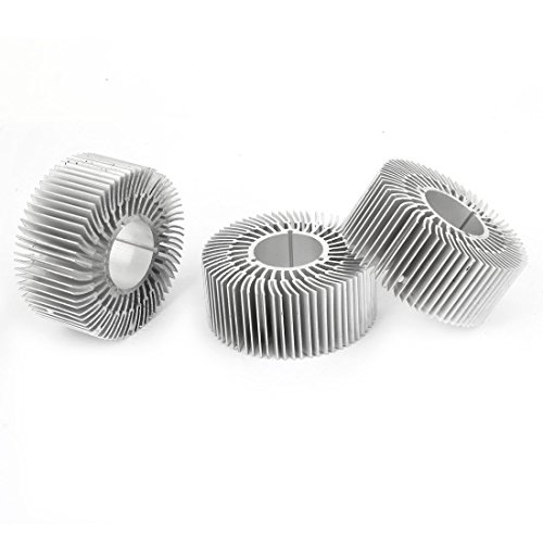 Ruilogod 3 Stück Runde Form 70mm OD 28mm ID 30mm Höhe Aluminium LED-Kühlkörper Kühlflosse von Ruilogod