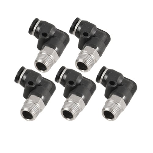 Ruilogod 4mm Push In One Touch-Anschluss 9,5 mm Gewinde Elbow schnelle Befestigungen 5 PC von Ruilogod