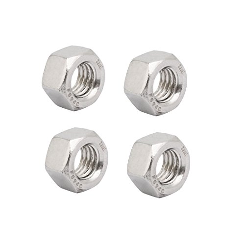 Ruilogod 4pcs 1/2" -13 Gewinde UNC Typ 304 Edelstahl Sechskantmutter Fastener Silber Ton von Ruilogod