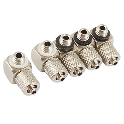 Ruilogod 5 Stück 5mm Thread 2,5 x 4mm Rohr Ellenbogen Pneumatische Schnellkupplung von Ruilogod