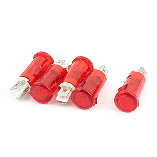 Ruilogod 5 Stück AC220V Kunststoff 10mm Halterung Dia Runde Indikator Pilot Licht rot Ruilogod 5 Stück AC220V Kunststoff 10mm Halterung Dia Runde Indikator Pilot Licht rot von Ruilogod