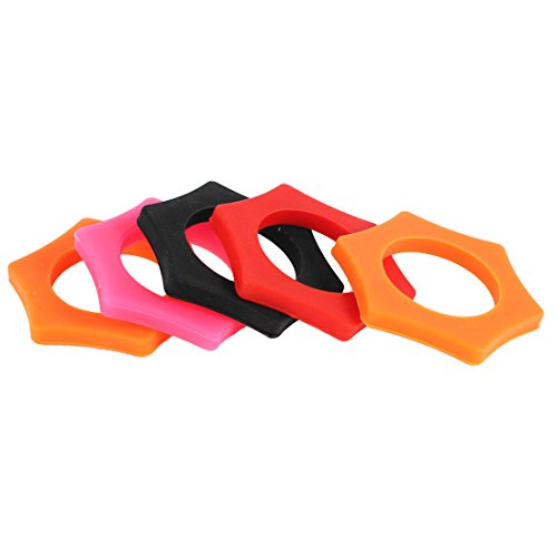 Ruilogod 5 Stück Gummi Hexagon Rutschhemmende Antislip Ringe für MIC Mikrofon von Ruilogod