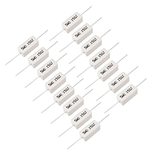 Ruilogod 5W 0,15 Ohm Leistungswiderstand Keramik Zementwiderstand Axialleitung 15 Stück Weiß von Ruilogod