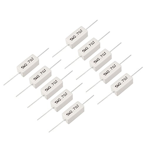 Ruilogod 5W 2.7 Ohm Leistungswiderstand Keramik Zementwiderstand Axialleitung 10 Stück weiß Ruilogod 5W 2.7 Ohm Leistungswiderstand Keramik Zementwiderstand Axialleitung 10 Stück weiß von Ruilogod