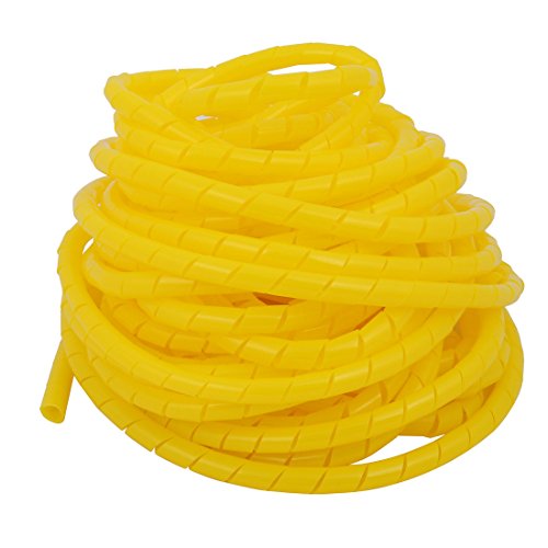 Ruilogod 6mm Durchmesser Flexible Spiralschlauch Kabel-Draht-Verpackungs-Manage Cord Yellow 6meter Lange von Ruilogod