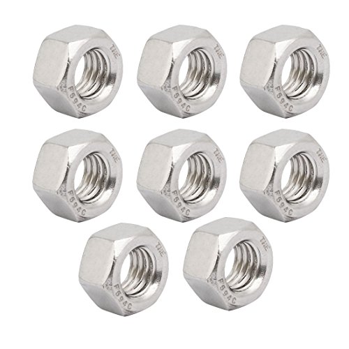 Ruilogod 8pcs 1/2" -13 Gewinde UNC Typ 304 Edelstahl Sechskantmutter Fastener Silber Ton von Ruilogod