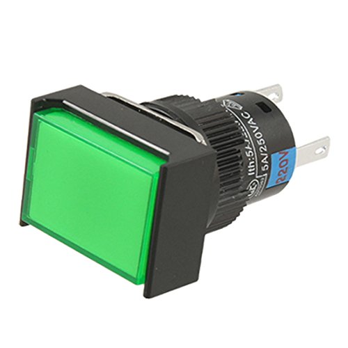 Ruilogod AC 220V Green Cap Lampe 1NO 1NC Typ Push-Taste-Schalter Ruilogod AC 220V Green Cap Lampe 1NO 1NC Typ Push-Taste-Schalter von Ruilogod