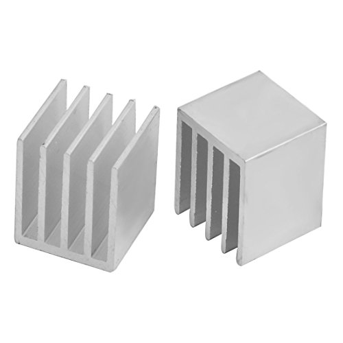Ruilogod Aluminium-Kühlkörper Kühlrippenkühler Silber Ton 19mm x 19mm x 24mm 10 Stk von Ruilogod