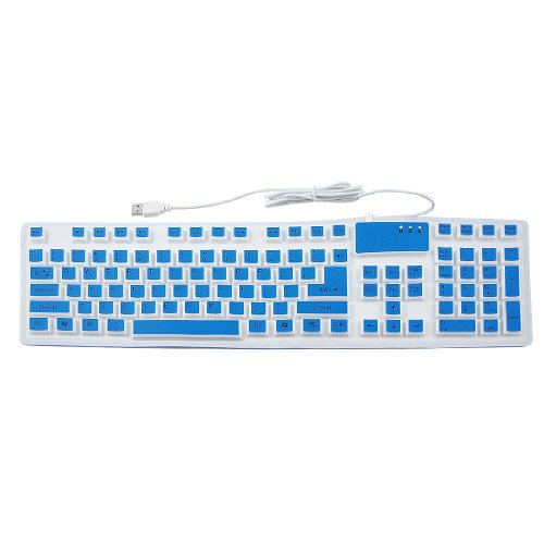 Ruilogod Blaue 106-Tasten rollen auf weiche Silikonfalte flexible USB-Schlüssel Board für PC-Laptop von Ruilogod