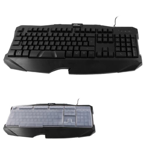 Ruilogod Blaue LED-Licht-Multimedia-kabelgebundener USB-PC Win8 Backlit-Hintergrundbeleuchtungstastatur Ruilogod Blaue LED-Licht-Multimedia-kabelgebundener USB-PC Win8 Backlit-Hintergrundbeleuchtungstastatur von Ruilogod