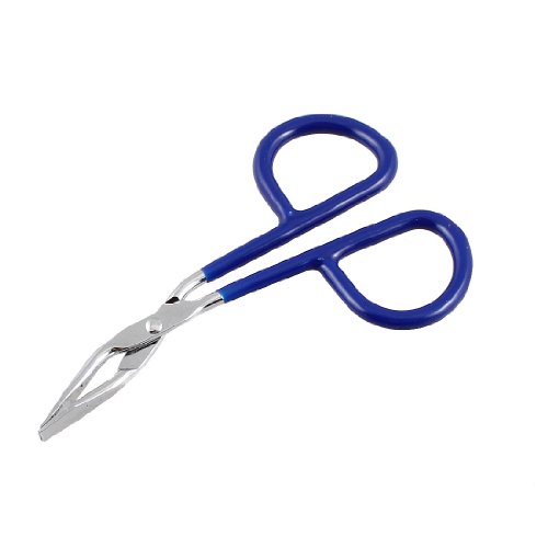 Ruilogod Damen blau Griff Slanted Tip Metallaugenbraue Schere Trimmer kosmetisches Werkzeug Ruilogod Damen blau Griff Slanted Tip Metallaugenbraue Schere Trimmer kosmetisches Werkzeug von Ruilogod