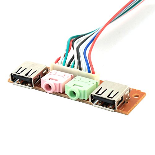 Ruilogod Dual-Mainboard 9-Pin-Header in 2 x USB 2.0-Anschlüsse 3,5mm Audio-Buchse-Adapterkabel 61 cm Länge Ruilogod Dual-Mainboard 9-Pin-Header in 2 x USB 2.0-Anschlüsse 3,5mm Audio-Buchse-Adapterkabel 61 cm Länge von Ruilogod
