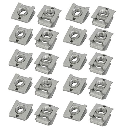 Ruilogod Fit M6 Schraube Größe 65MN Stahl U Clip Mutter Silber Ton 24mm x 13mm 20 stücke Ruilogod Fit M6 Schraube Größe 65MN Stahl U Clip Mutter Silber Ton 24mm x 13mm 20 stücke von Ruilogod
