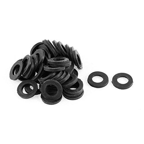 Ruilogod Gummi-Wasserzähler-Dichtung 25 x 14mm Durchmesser 50Pcs Schwarz von Ruilogod