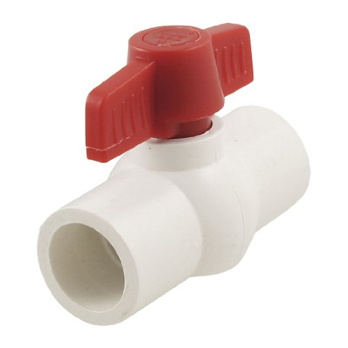 Ruilogod Klempnerung 1"x 1" Rutschenden Wassersteuerung PVC Kugelhahn Weiß Rot Ruilogod Klempnerung 1"x 1" Rutschenden Wassersteuerung PVC Kugelhahn Weiß Rot von Ruilogod