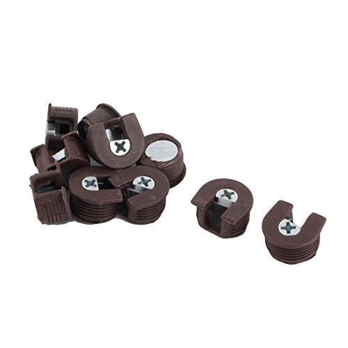 Ruilogod Kunststoff Wohnmöbel halbrunde Form Schraube in Art Regal-Halter Pin 10pcs Dark Brown von Ruilogod