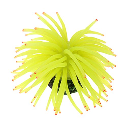 Ruilogod Medium Gelb Grün Silikon Seeanemone Aquarium-Behälter-Verzierung von Ruilogod