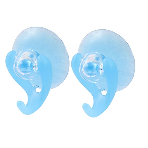 Ruilogod Plastik Badezimmer-Wand-Saugnapf Haken Aufhänger Halter 2er Set Blau von Ruilogod