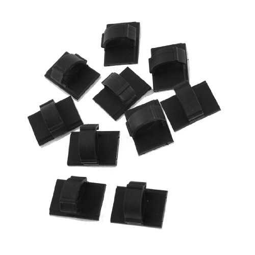 Ruilogod Rechteck selbstklebende Kabelbinder-Halterung-Clips 10mm 10 Stück schwarz von Ruilogod