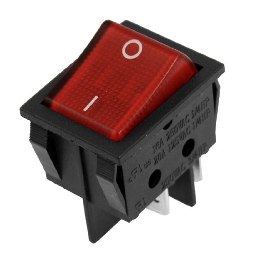 Ruilogod Red Button 4 Pins DPST Ein/Aus-Neonlicht Wippenschalter AC 250V / 15A Ruilogod Red Button 4 Pins DPST Ein/Aus-Neonlicht Wippenschalter AC 250V / 15A von Ruilogod