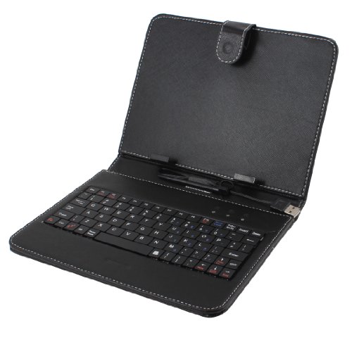 Ruilogod Schwarz 8 "Faux-Leder-USB 2.0-Anschluss-Tastatur-Case-Abdeckung für Tablet-PC Ruilogod Schwarz 8 "Faux-Leder-USB 2.0-Anschluss-Tastatur-Case-Abdeckung für Tablet-PC von Ruilogod