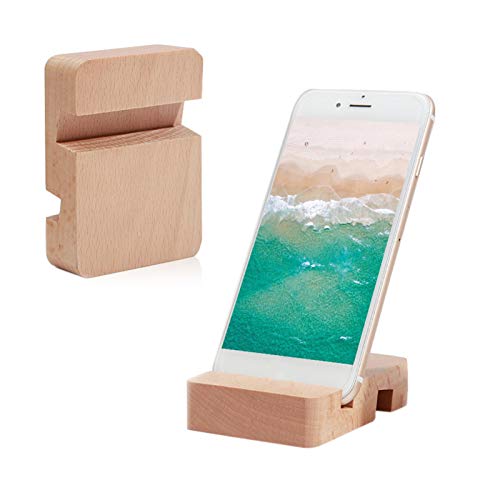 2 x Handy-Ständer aus Holz mit doppeltem Schlitz, universeller Schreibtisch-Handy-Ständer, tragbare Tablet-Halterung 2 x Handy-Ständer aus Holz mit doppeltem Schlitz, universeller Schreibtisch-Handy-Ständer, tragbare Tablet-Halterung von Ruilonghai