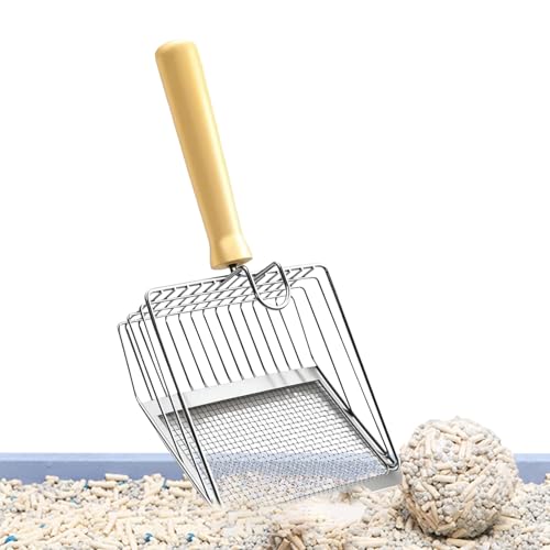 KOT Schaufel, Gittersieb-Schaufel, KOT Sieb Werkzeug Mit Bequemem Griff Edelstahl Schaufel Für Reinigung Käfig Hühner Kleintiere Und Mehrkatzenhaushalt von Ruilonghai