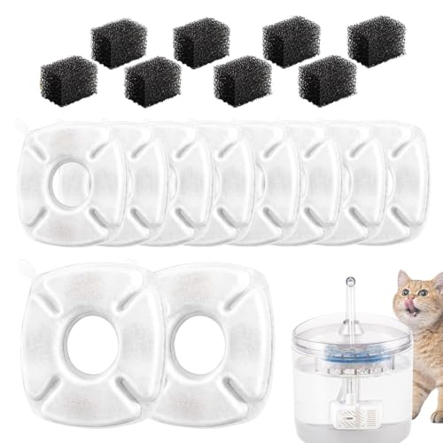 Katzenbrunnen Ersatzfilter - Haustier Trinkbrunnen Filterset | Vielseitiges Trinkwasser Filtersystem Für Verbesserte Flüssigkeitsversorgung Von Katzen von Ruilonghai