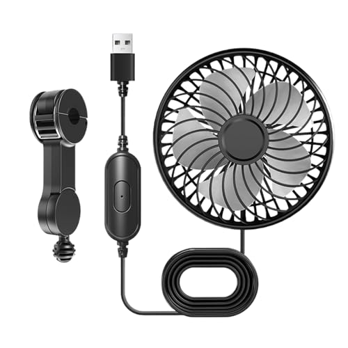 Ruilonghai USB Autoventilator für Rückbank im Auto,Auto Sitz Kühler Lüfter Mit 3 Geschwindigkeitsstufen | Verstellbarer Luftventilator Für Van RV LKW Limousine von Ruilonghai