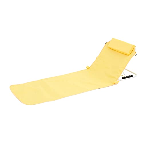 -Lounge-Stühle Matte | Solid Color Strandmatte Mit Rückenlehne, Klappbarer Loungesessel | Tragbare Strandkorb-Loungematte Mit Kissen & Ablagefach, Strandmatte Mit Lehne von Ruilonghai