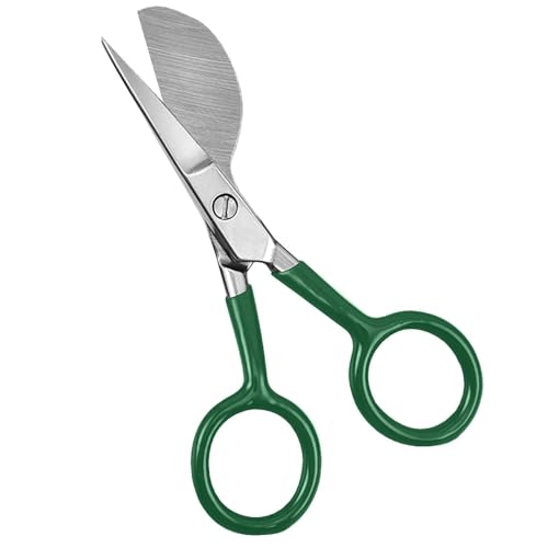 Teppichschneideschere - 4,72-Zoll-Edelstahlapplikation Entenschnabel-Scherenklinge,Ergonomisch gebogene Teppichschere mit versetztem Griff für getuftete Teppiche von Ruilonghai