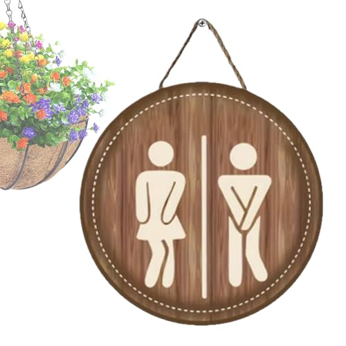 Wc Schild | Niedliches Toilettenzeichen Holz Bad Dekoration | Wohnkultur Für Damen Herren Bauernhaus Zuhause Schule Einkaufszentrum Restaurant Hotel Clubhaus Gästehaus von Ruilonghai