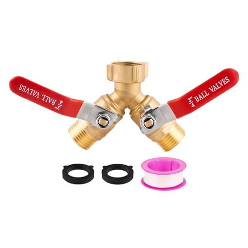 Zapfhahn Verteiler 2-Wege - Wasserhahn Splitter 2-Wege Hochbelastbar,Y-Verteiler Mit 19 mm GHT Gewinde Für Bewässerung Auto Reinigung Rasen Camping von Ruilonghai
