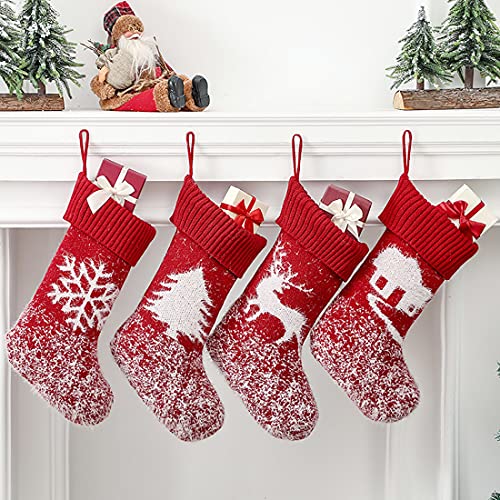 Weihnachtsstrumpf,Nikolausstrumpf,Nikolausstiefel zum Befüllen,Großer Weihnachtsstrumpf als Weihnachtsgeschenktasche Bonbontüte,Weihnachtsdeko zum Aufhängen für Wand,Kamin,Treppe,Weihnachtsbaum von Ruimifos