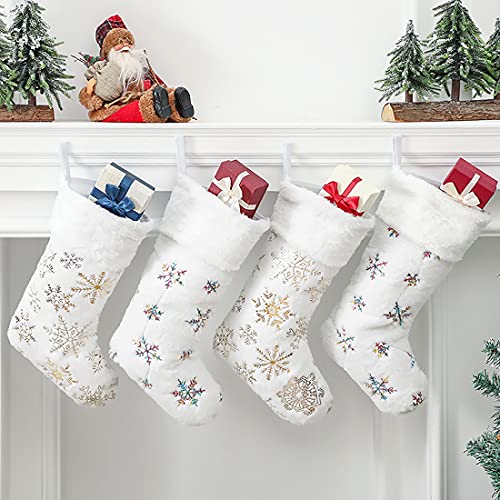 Weihnachtsstrumpf,Nikolausstrumpf,Nikolausstiefel zum Befüllen,Großer Weihnachtsstrumpf als Weihnachtsgeschenktasche Bonbontüte,Weihnachtsdeko zum Aufhängen für Wand,Kamin,Treppe,Weihnachtsbaum von Ruimifos