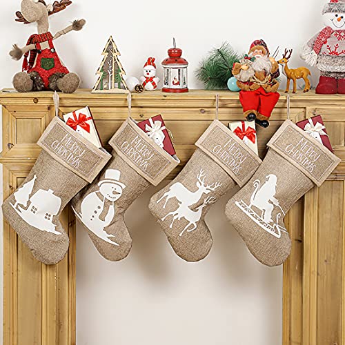 Weihnachtsstrumpf,Nikolausstrumpf,Nikolausstiefel zum Befüllen,Großer Weihnachtsstrumpf als Weihnachtsgeschenktasche Bonbontüte,Weihnachtsdeko zum Aufhängen für Wand,Kamin,Treppe,Weihnachtsbaum von Ruimifos