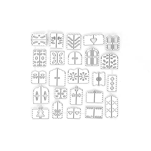 24 Formen Mini-Fenster Metall Stanzschablone Prägewerkzeug für DIY Scrapbooking, Kartenherstellung, Albumdekoration von Ruimou
