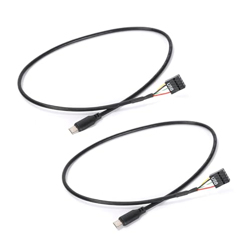 Ruimou 2Pcs PC Doppelt Abgeschirmtes Datenkabel USB 9Pin Auf Mini Typ-C Für Motherboard Grafikkarte von Ruimou