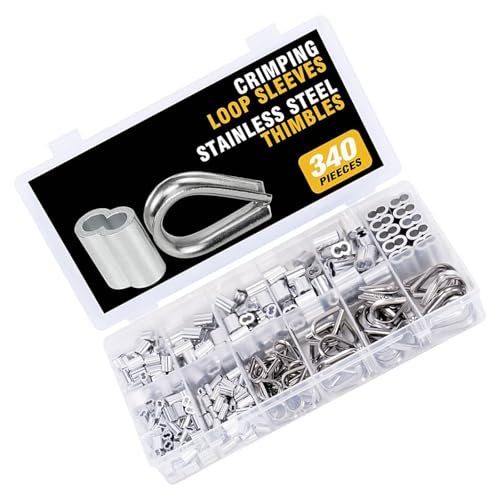 340pcs Aluminium Crimping Schleifenhülle Für Drahtseil Und Kabel Doppelfästerfäsis 340pcs Aluminium Crimping Schleifenhülle Für Drahtseil Und Kabel Doppelfästerfäsis von Ruiogoe