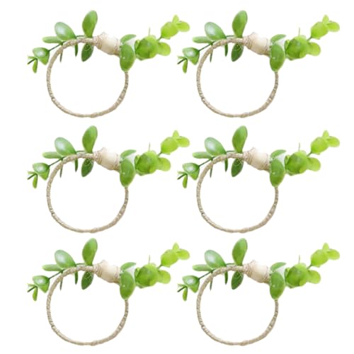 Packung Mit 6 Serviettenringen Für Hochzeits Und Urlaubstisch Die Elegante Serviettise Künstliche Grüne Pflanze Serviettenhalter Ringe Set Set Packung Mit 6 Serviettenringen Für Hochzeits Und Urlaubstisch Die Elegante Serviettise Künstliche Grüne Pflanze Serviettenhalter Ringe Set Set von Ruiogoe