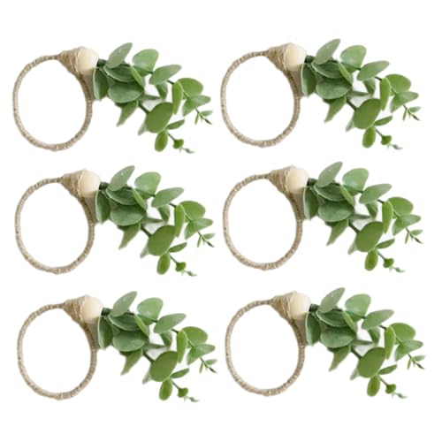 Packung Mit 6 Serviettenringen Für Hochzeits Und Urlaubstisch Die Elegante Serviettise Künstliche Grüne Pflanze Serviettenhalter Ringe Set Set Packung Mit 6 Serviettenringen Für Hochzeits Und Urlaubstisch Die Elegante Serviettise Künstliche Grüne Pflanze Serviettenhalter Ringe Set Set von Ruiogoe