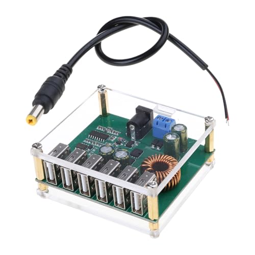 Ruiogoe 6 USB-Netzwandler, Netzteilmodul, 6 USB-Ausgangsanschlüsse für stabile Stromversorgung und Lademodul für mehrere Geräte von Ruiogoe