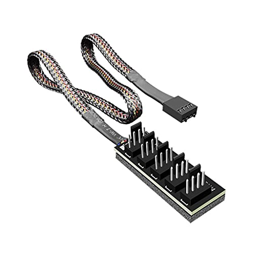 Ruiogoe Desktop-Computer-CPU-Gehäuselüfter, 4-poliger PWM-Hub, 1 auf 5, 4-poliger Temperaturregler, Verlängerungskabel, Splitter Ruiogoe Desktop-Computer-CPU-Gehäuselüfter, 4-poliger PWM-Hub, 1 auf 5, 4-poliger Temperaturregler, Verlängerungskabel, Splitter von Ruiogoe