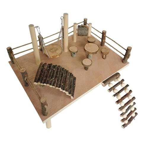 Ruiogoe Räumlich Holz Hamster Swing Climbing Set Perfekt Für Stundenlange Unterhaltung Und Bewegung Für Neugierige Hamster Versteck Von Holzhäusern Versteck Zwerge Haus von Ruiogoe